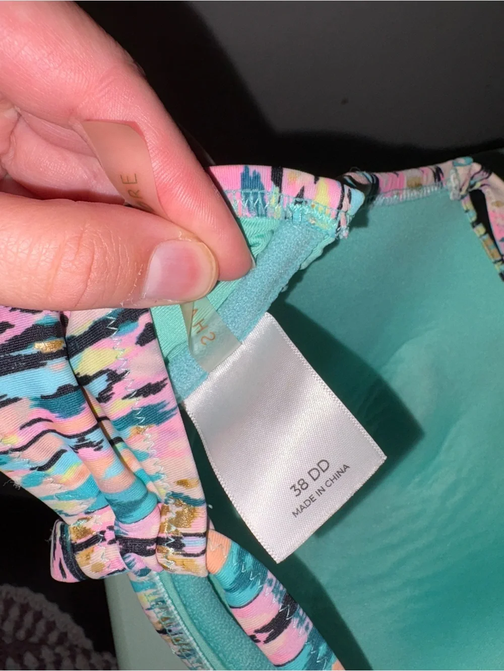 Shade & Shore Pink Multi-Print Bikini Top